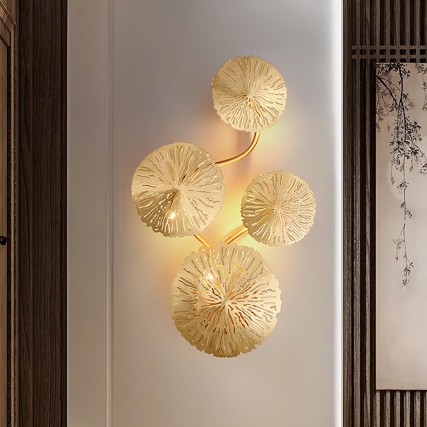 Lotus Leaf Wall Sconce LED Light Fixture for Indoor Use