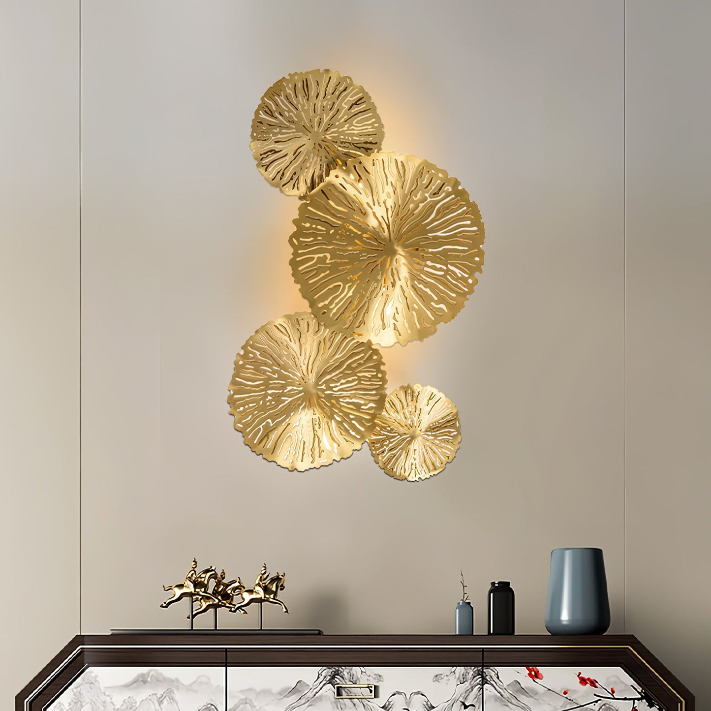 Lotus Leaf Wall Sconce LED Light Fixture for Indoor Use
