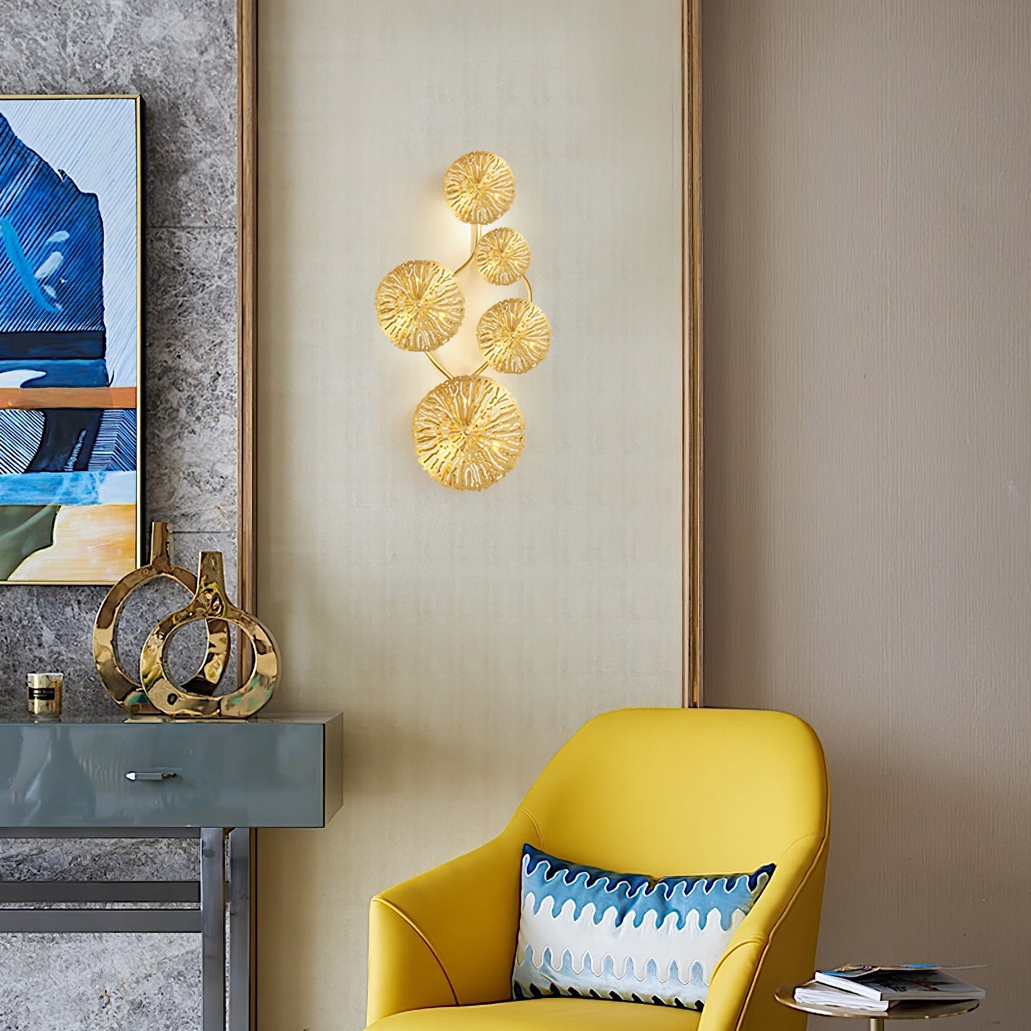 Lotus Leaf Wall Sconce LED Light Fixture for Indoor Use