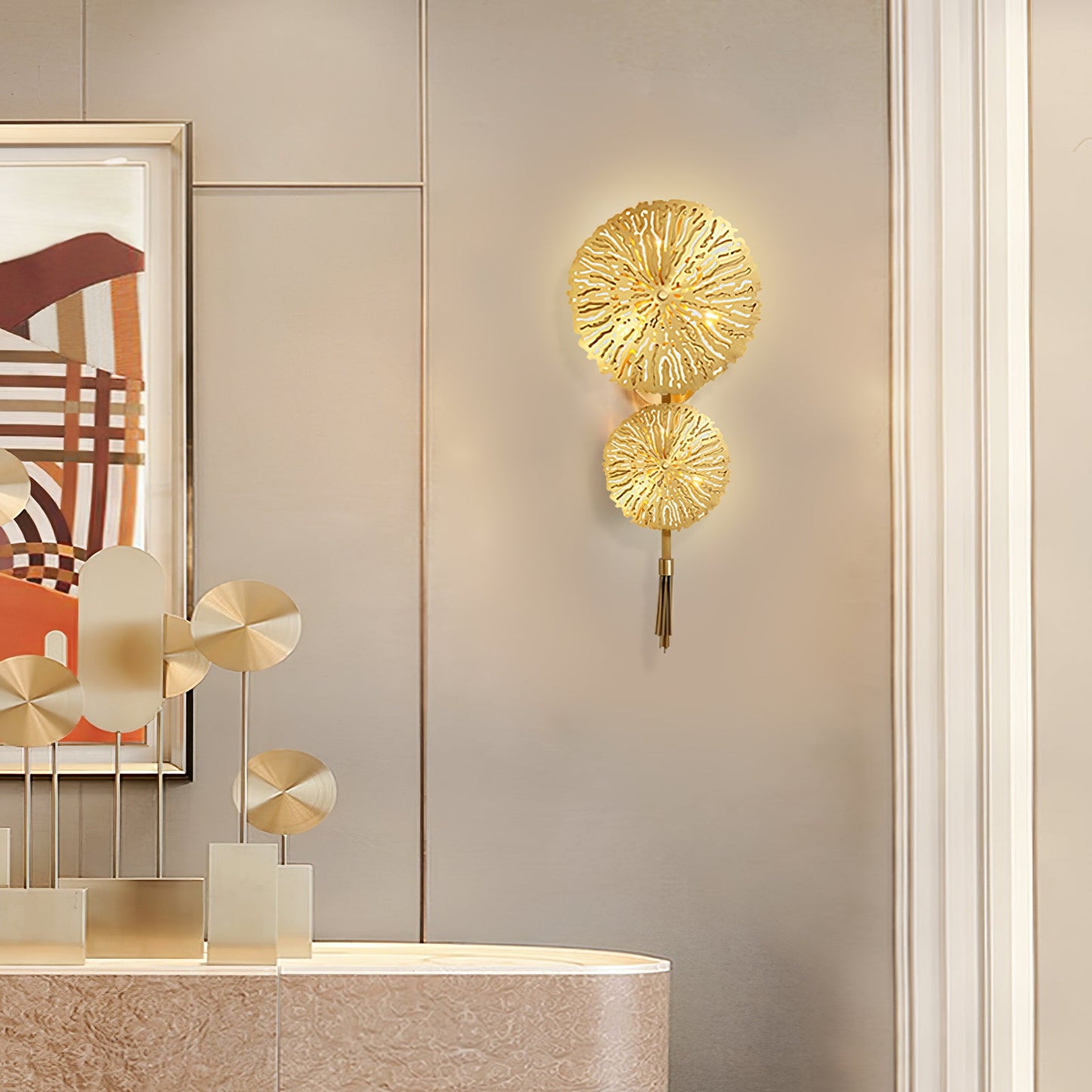 Lotus Leaf Wall Sconce LED Light Fixture for Indoor Use