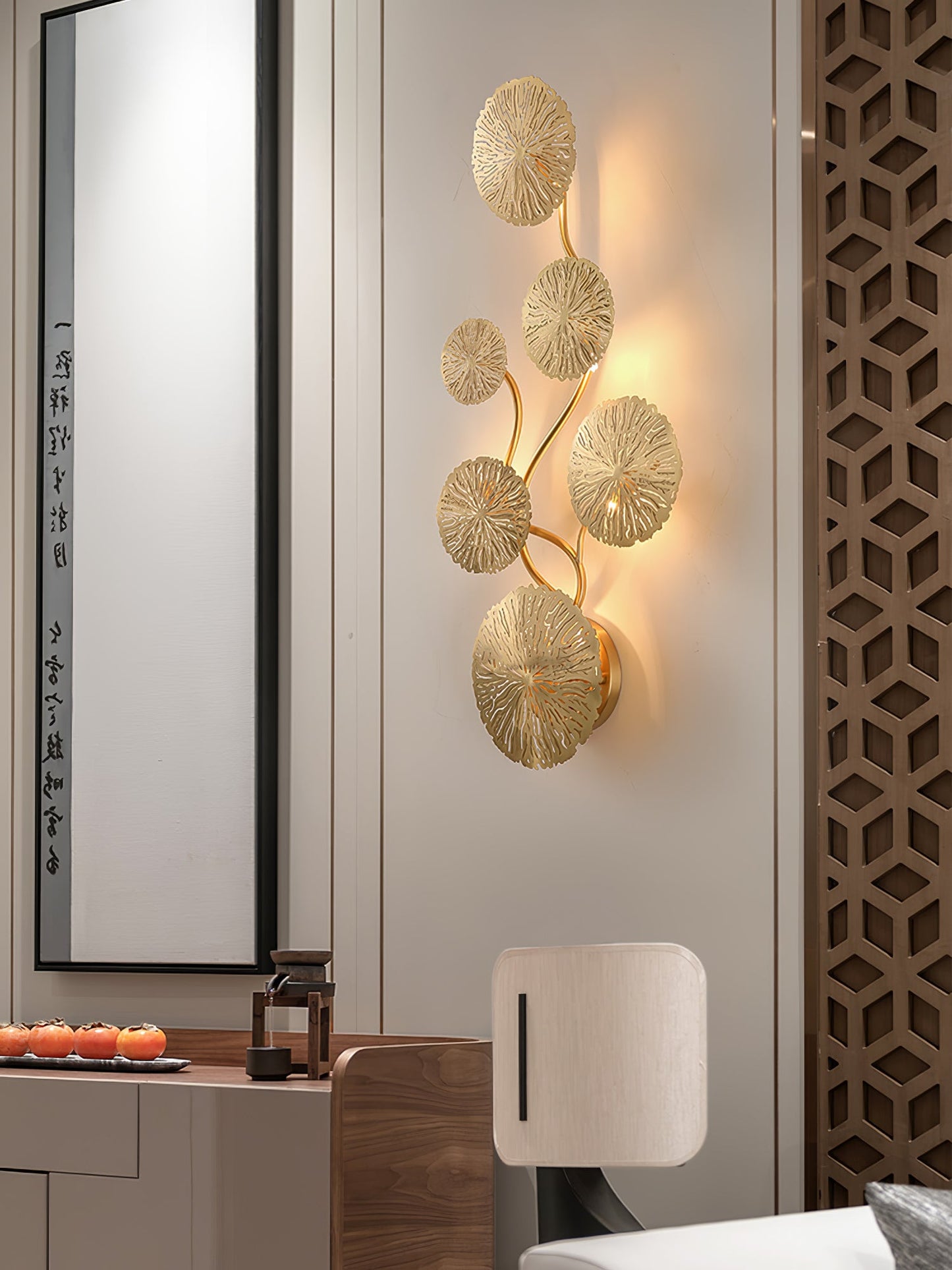 Lotus Leaf Wall Sconce LED Light Fixture for Indoor Use