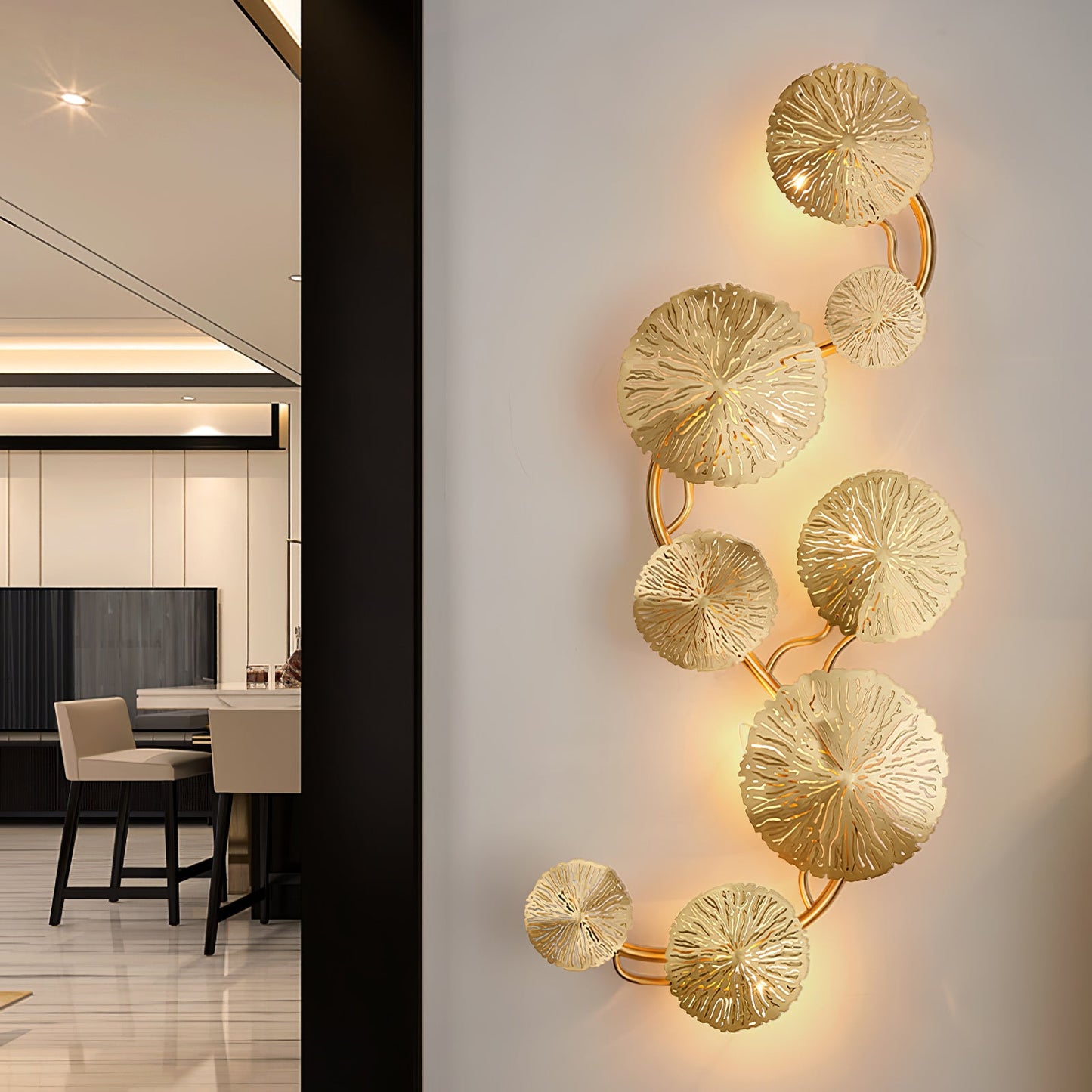 Lotus Leaf Wall Sconce LED Light Fixture for Indoor Use