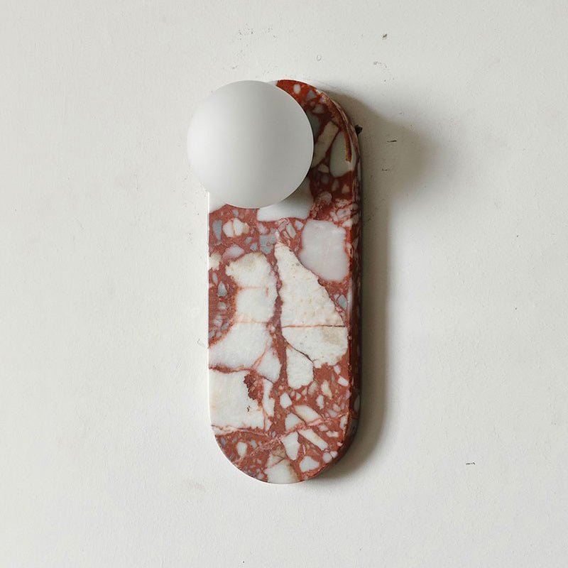 Lucie Wall Lamp - Indoor LED Marble Fixture, Mid-Century Design