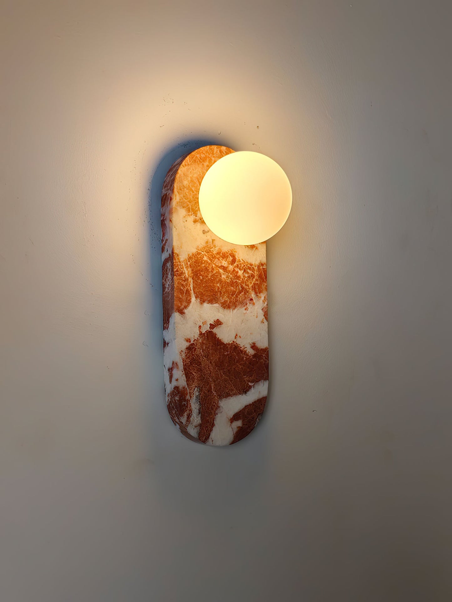 Lucie Wall Lamp - Indoor LED Marble Fixture, Mid-Century Design