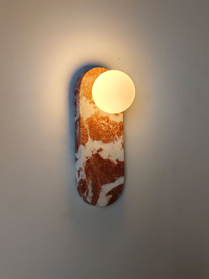 Lucie Wall Lamp - Indoor LED Marble Fixture, Mid-Century Design