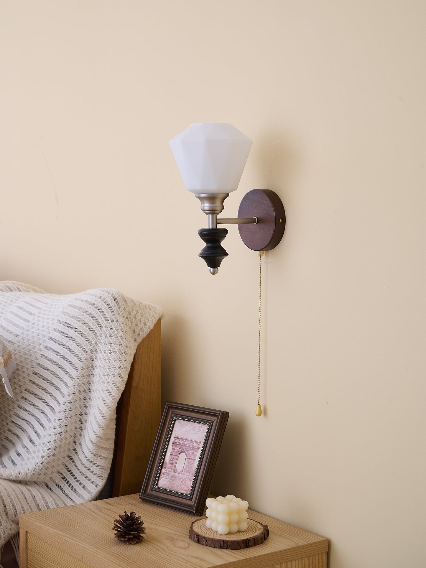 Lucille Wall Lamp - Hexagonal Glass Shade, Indoor Lighting