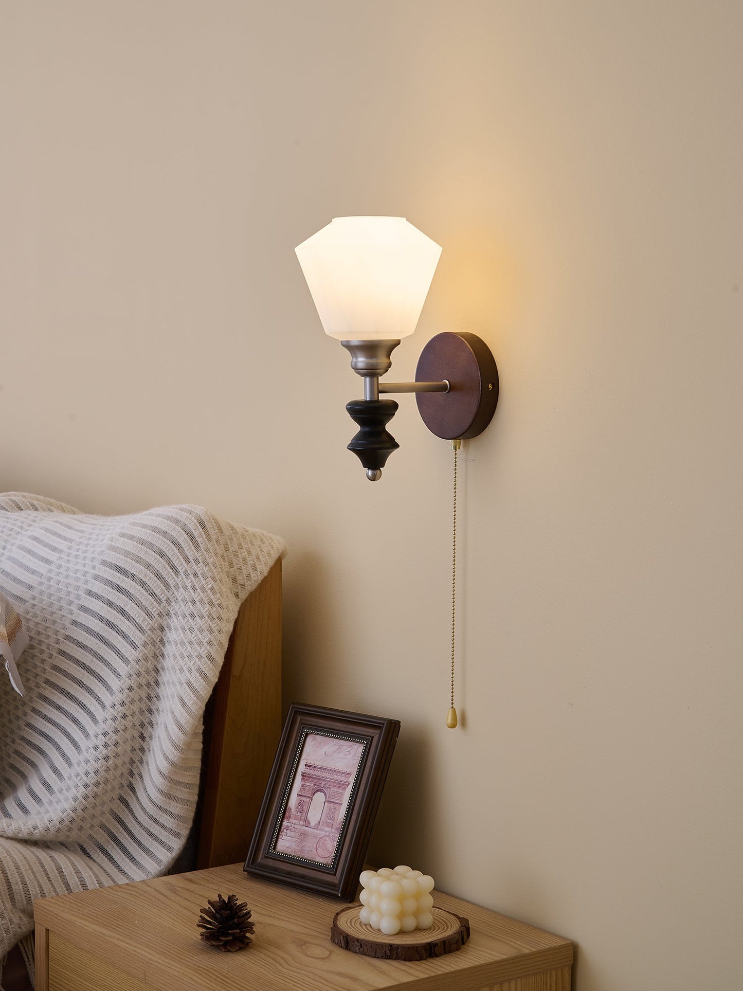 Lucille Wall Lamp - Hexagonal Glass Shade, Indoor Lighting