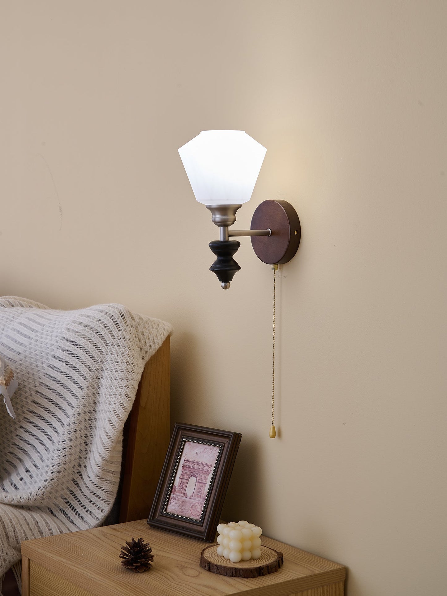 Lucille Wall Lamp - Hexagonal Glass Shade, Indoor Lighting