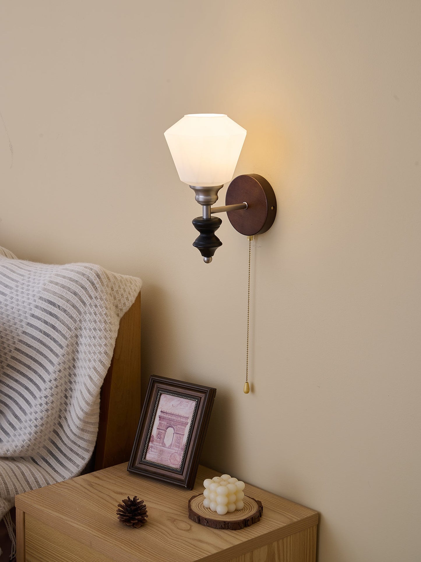Lucille Wall Lamp - Hexagonal Glass Shade, Indoor Lighting