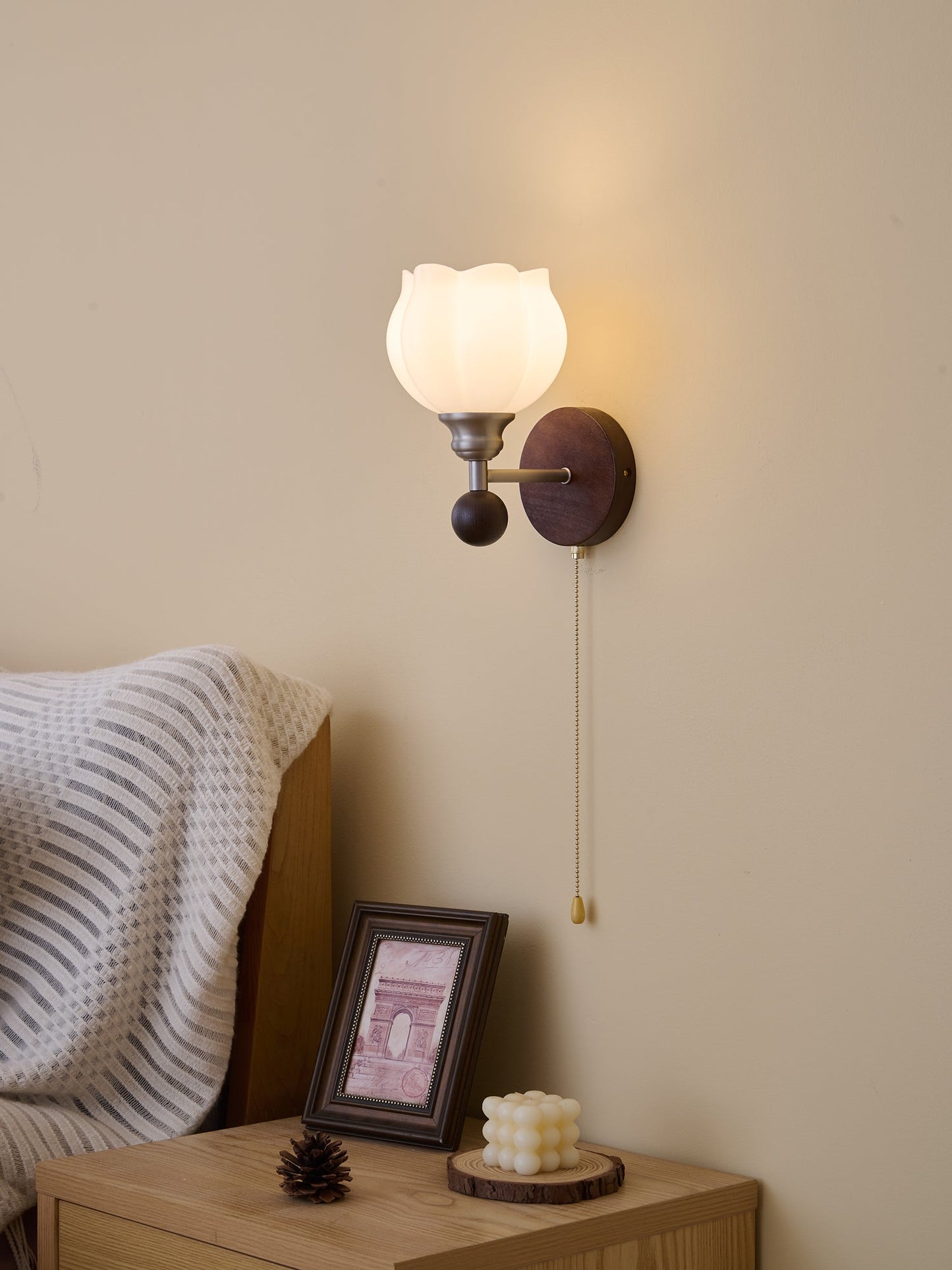Lucille Wall Lamp - Hexagonal Glass Shade, Indoor Lighting