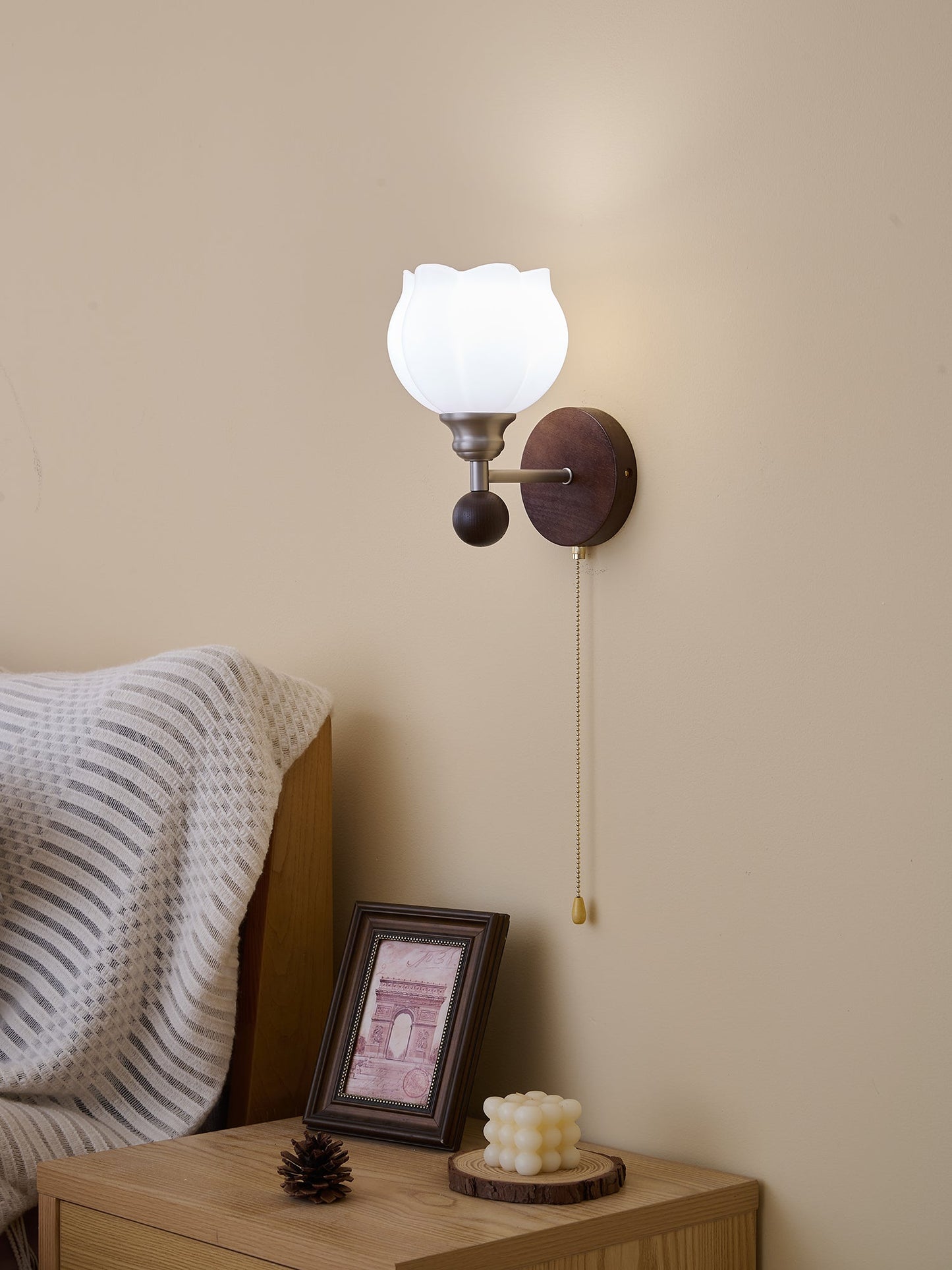 Lucille Wall Lamp - Hexagonal Glass Shade, Indoor Lighting