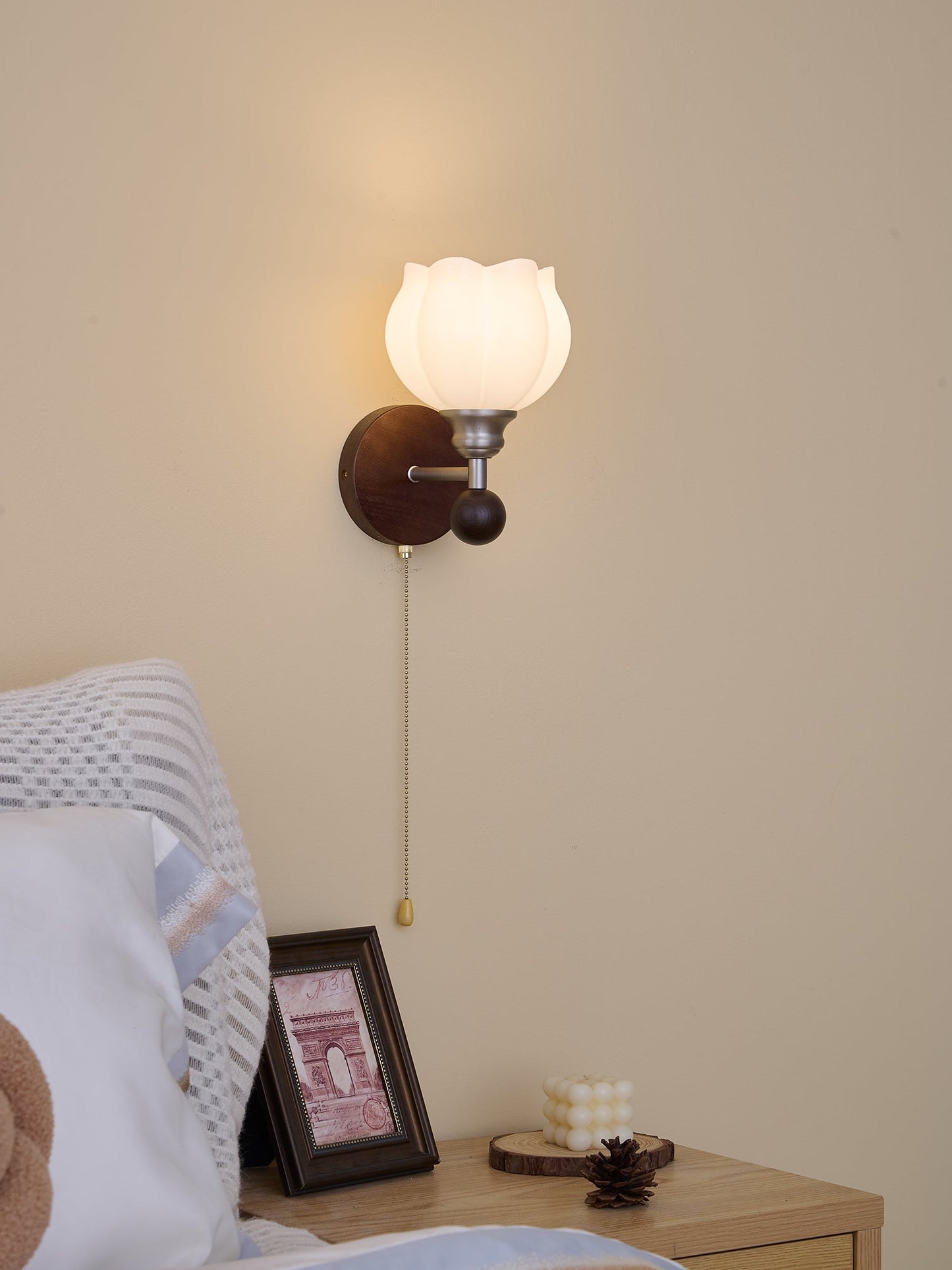 Lucille Wall Lamp - Hexagonal Glass Shade, Indoor Lighting