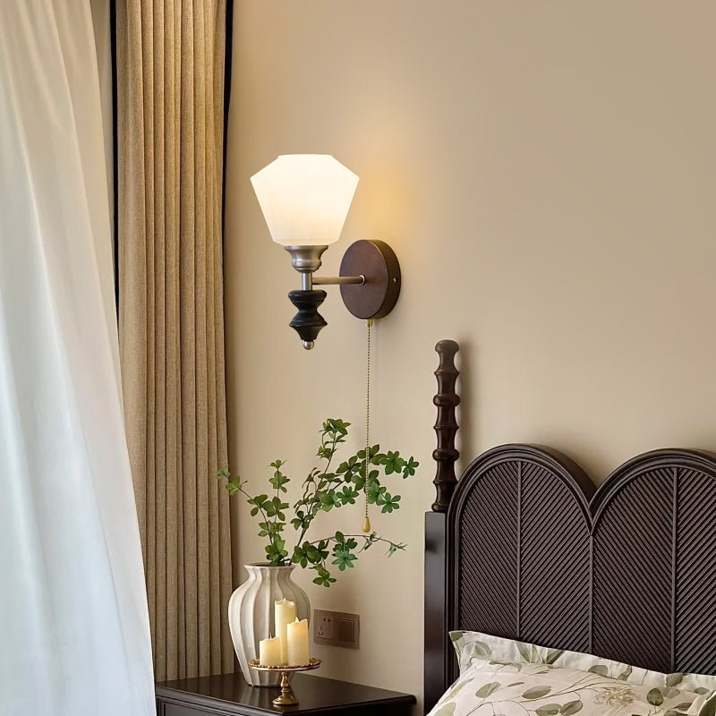 Lucille Wall Lamp - Hexagonal Glass Shade, Indoor Lighting