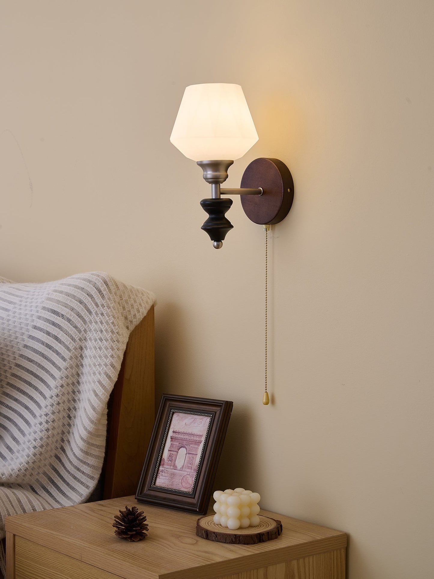 Lucille Wall Lamp - Hexagonal Glass Shade, Indoor Lighting