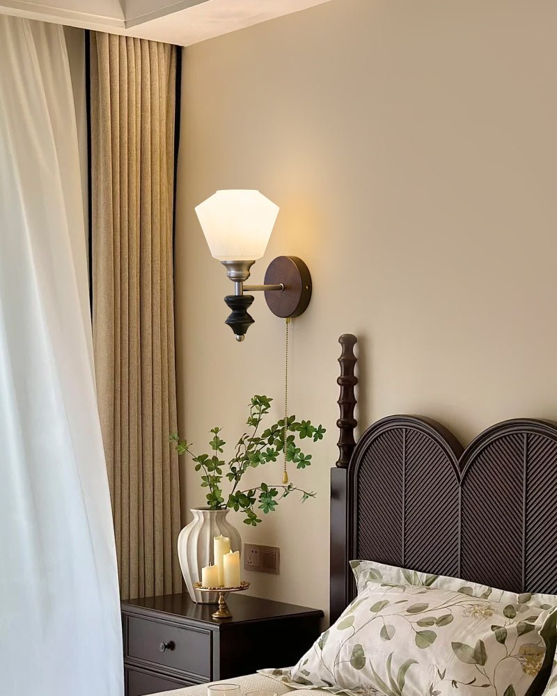 Lucille Wall Lamp - Hexagonal Glass Shade, Indoor Lighting