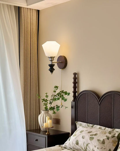Lucille Wall Lamp - Hexagonal Glass Shade, Indoor Lighting