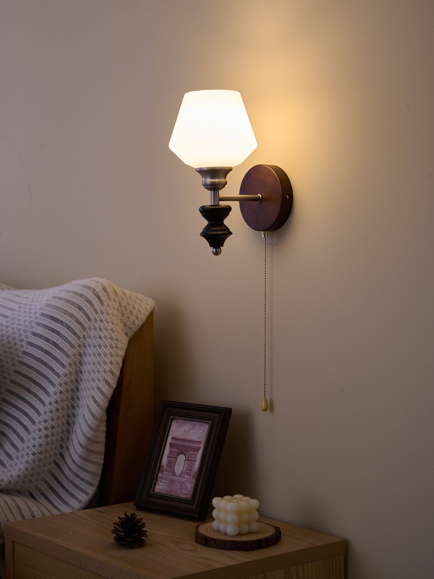 Lucille Wall Lamp - Hexagonal Glass Shade, Indoor Lighting