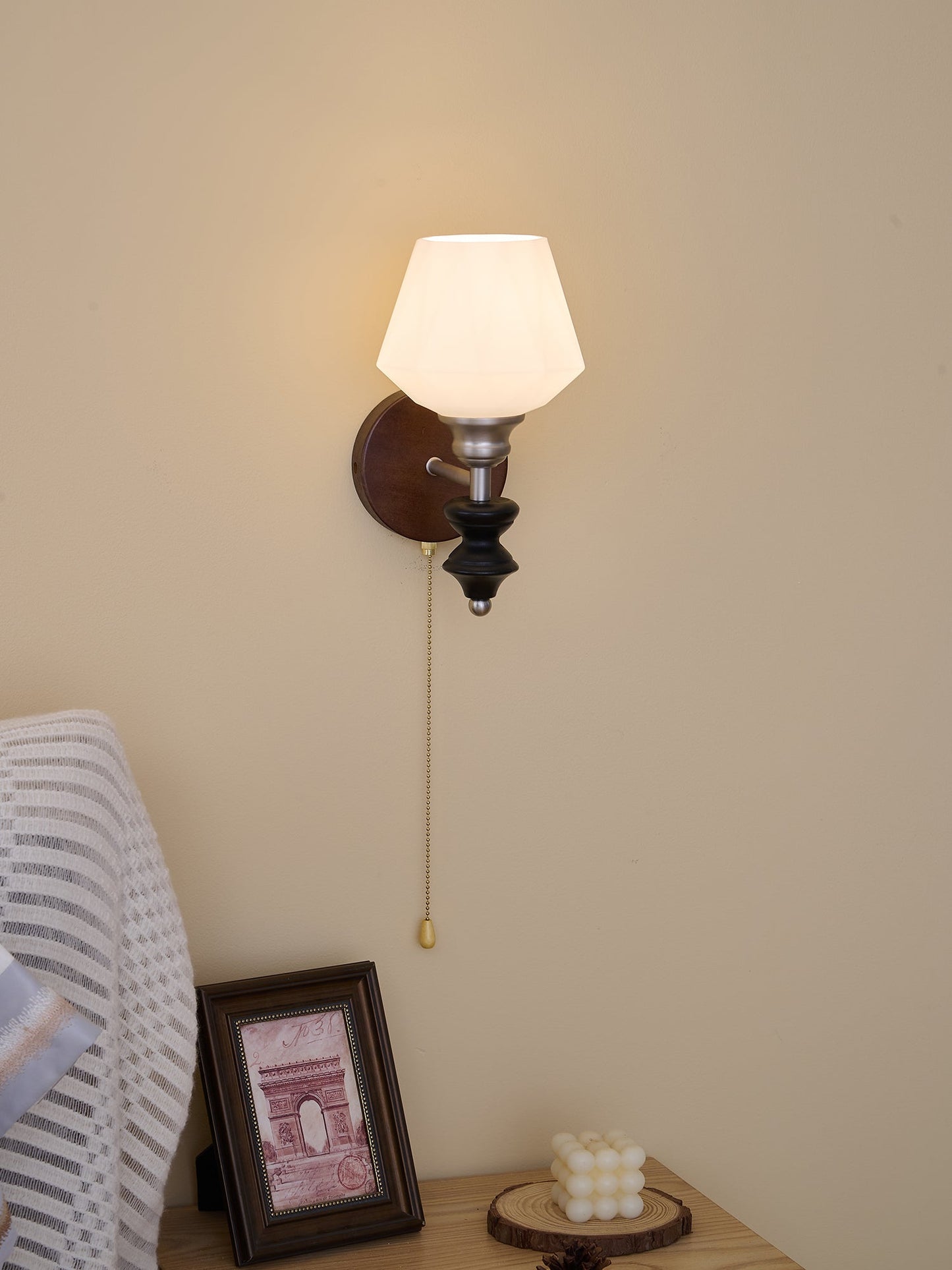 Lucille Wall Lamp - Hexagonal Glass Shade, Indoor Lighting