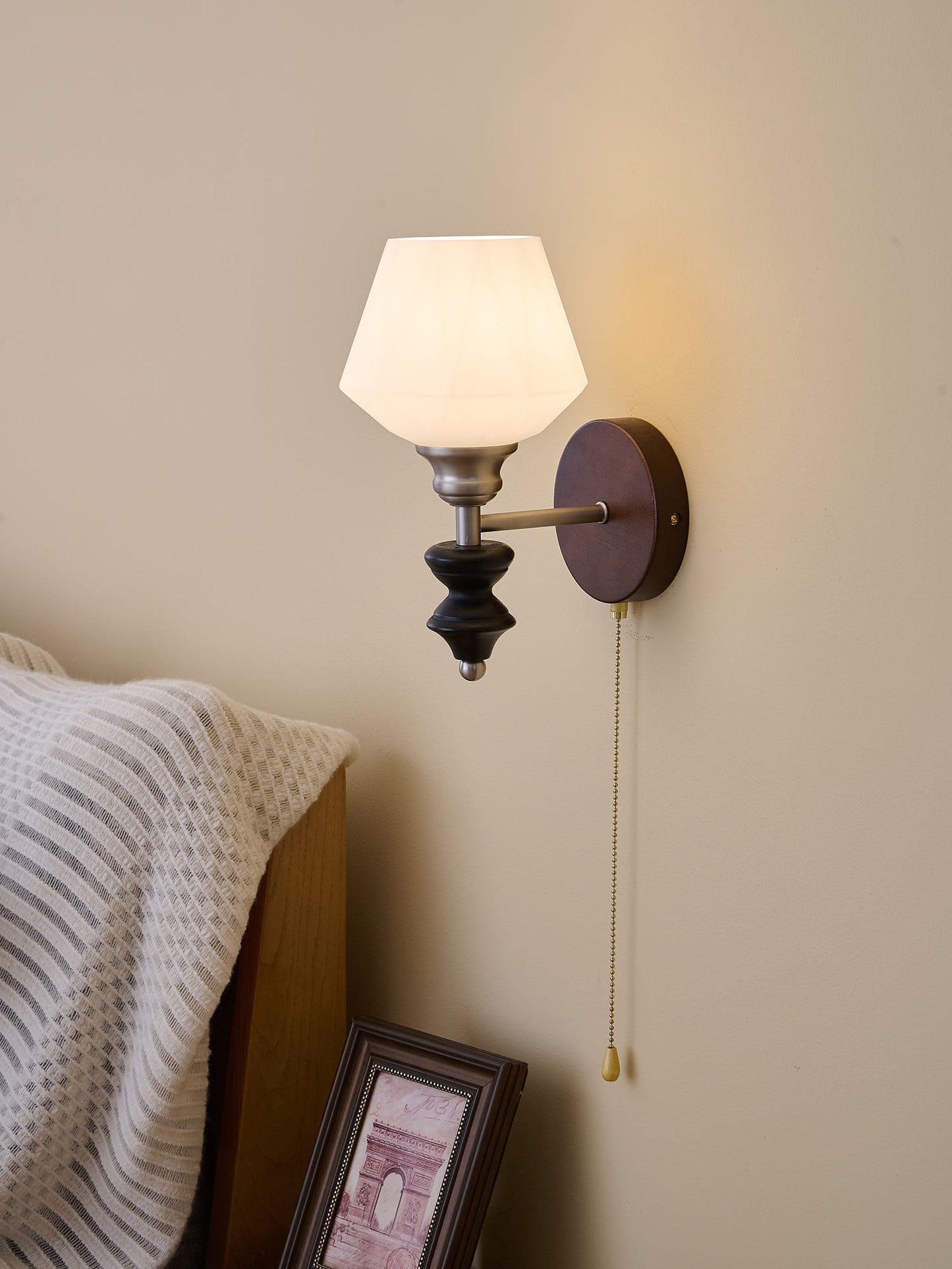 Lucille Wall Lamp - Hexagonal Glass Shade, Indoor Lighting