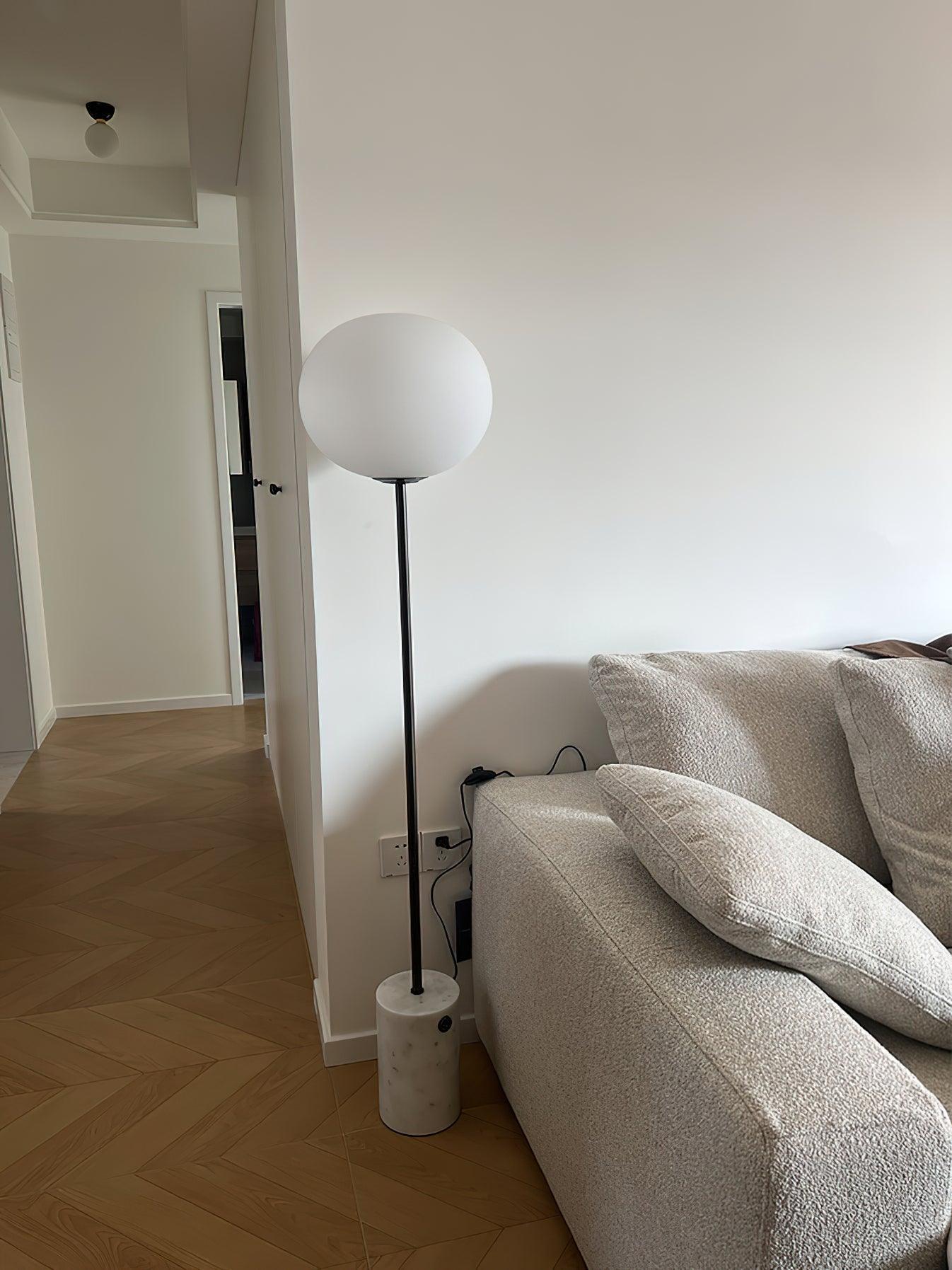 Jwda Floor Lamp with Marble Base and LED Light, Indoor