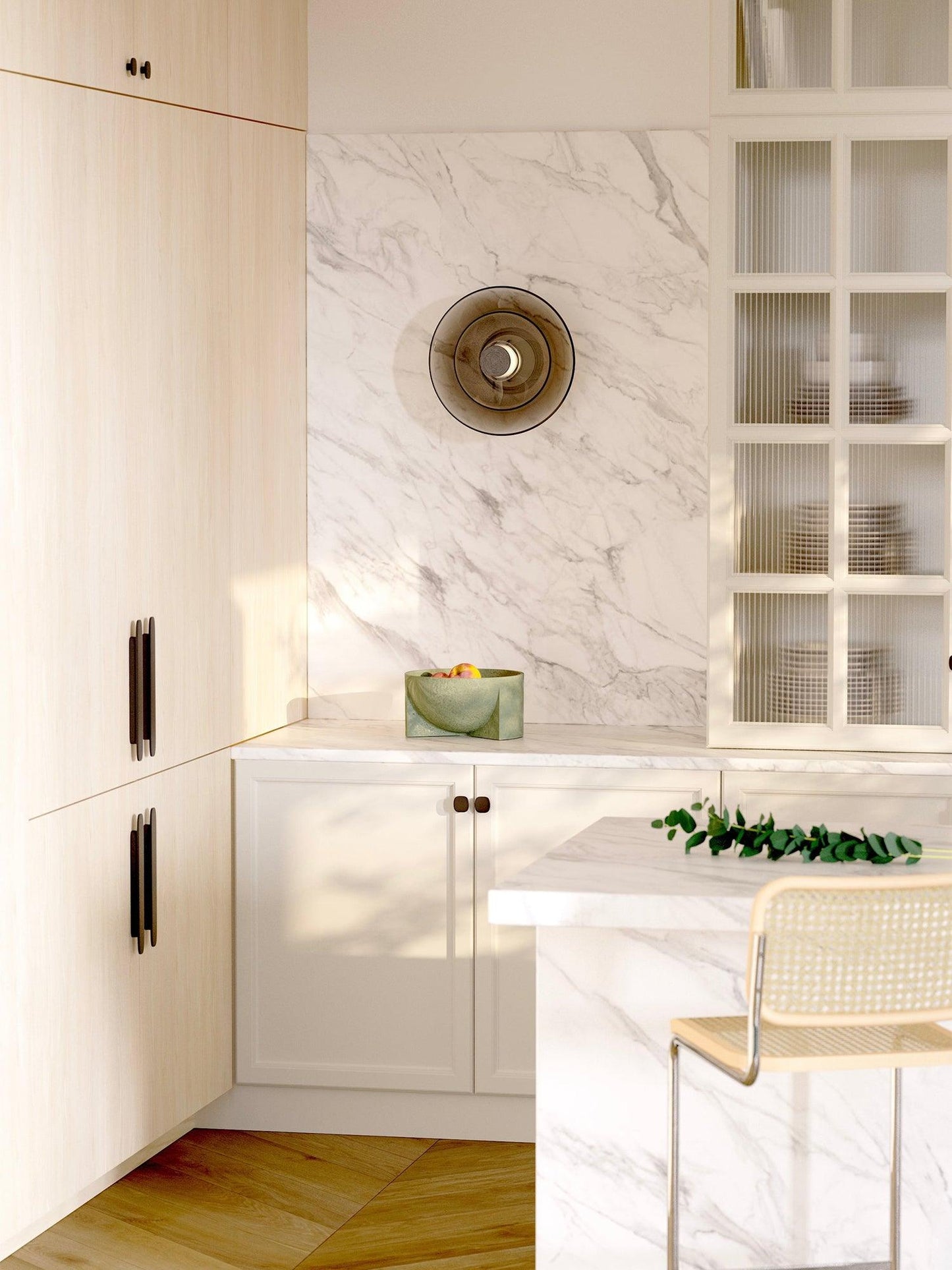 Luna A Disc Sconce - LED Wall Light in Black or Gold