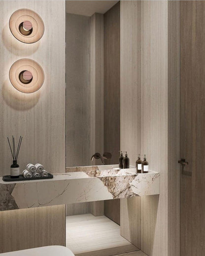 Luna A Disc Sconce - LED Wall Light in Black or Gold