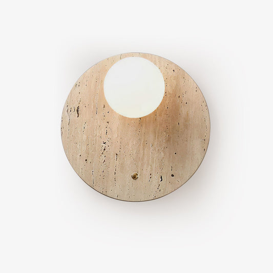 Luna Travertine Wall Sconce with LED Glass Globe
