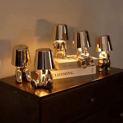 Gold USB Rechargeable Table Lamp | Dimmable Resin Lamp