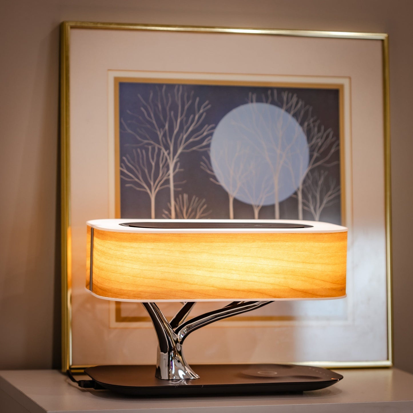 Verona Smart LED Table Lamp - Wireless Charging, Bluetooth Speaker & Dimmable Light