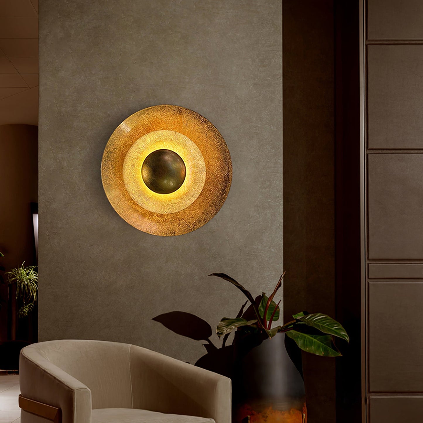 Machine Wall Lamp with LED Lighting - Modern Gold Design
