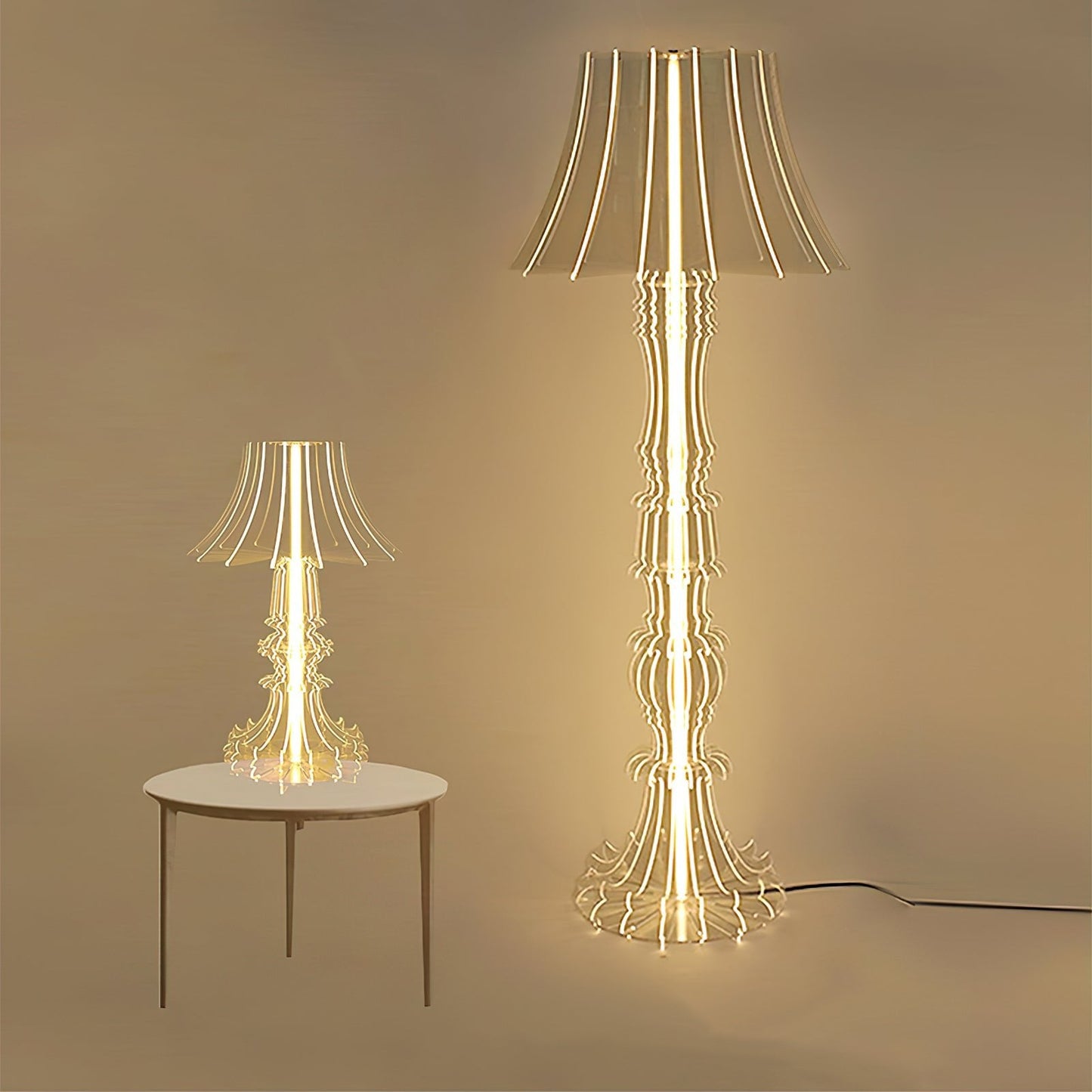 Josephine Table & Floor Lamp with Integrated LED Lighting