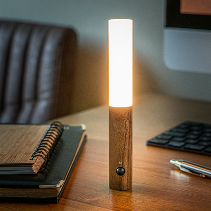 Magnetic Wooden Wall Light – Motion-Sensitive, Warm LED Lighting