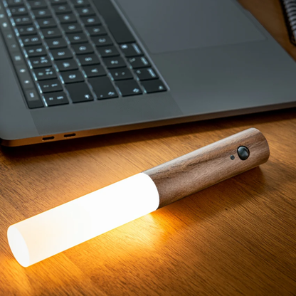 Magnetic Wooden Wall Light – Motion-Sensitive, Warm LED Lighting