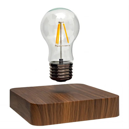 Floating LED Desk Lamp – Magnetic Levitation Light Bulb with Wooden Base