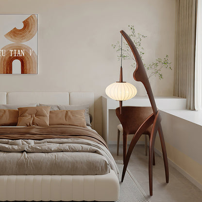 Mantis Wood Floor Lamp with LED, Indoor Use, Abstract Design