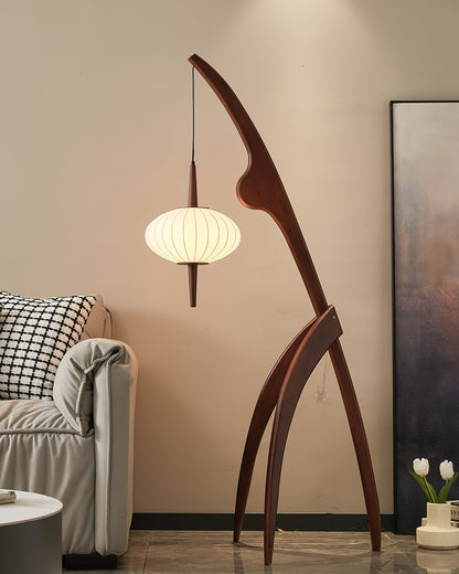 Mantis Wood Floor Lamp with LED, Indoor Use, Abstract Design