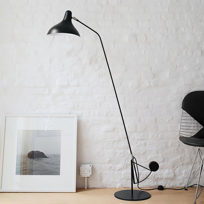 Mantis Arm Floor Lamp with LED, Adjustable Height, Black
