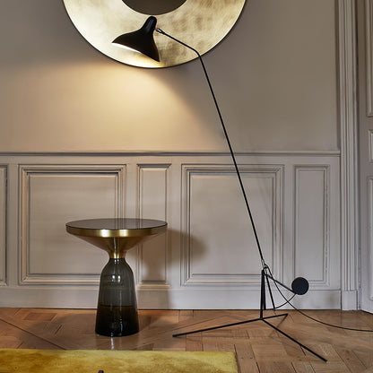 Mantis Arm Floor Lamp with LED, Adjustable Height, Black