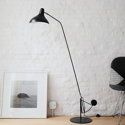 Mantis Arm Floor Lamp with LED, Adjustable Height, Black
