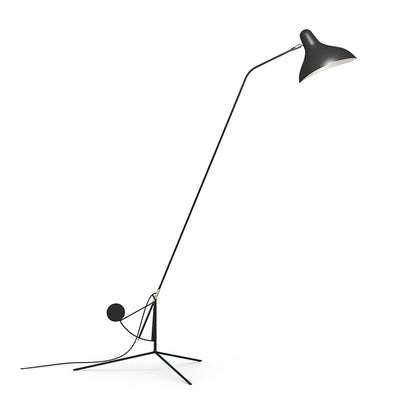 Mantis Arm Floor Lamp with LED, Adjustable Height, Black