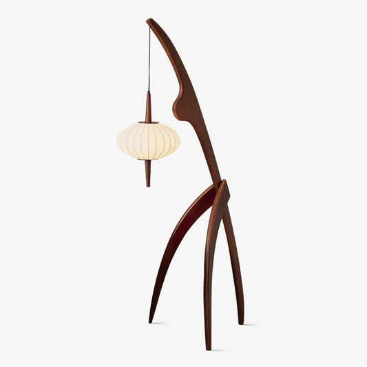 Mantis Wood Floor Lamp with LED, Indoor Use, Abstract Design