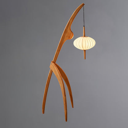 Mantis Wood Floor Lamp with LED, Indoor Use, Abstract Design