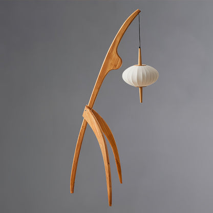 Mantis Wood Floor Lamp with LED, Indoor Use, Abstract Design