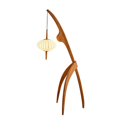Mantis Wood Floor Lamp with LED, Indoor Use, Abstract Design
