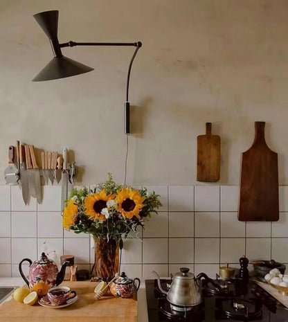 Marseille Plug-in Wall Light with Adjustable Arm and LED