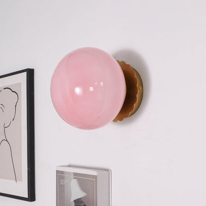 Marshmallow Sconces Pink Glass LED Wall/Ceiling Light