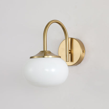 Marshmallow Wall Lamp with Pink Glass Shade and Gold Finish
