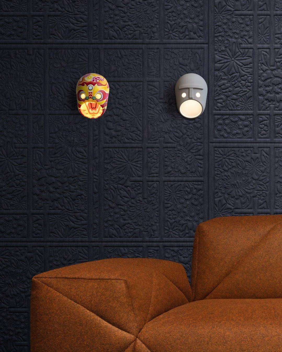 Mask Wall Light - LED Indoor Decorative Light Fixture Set of 2