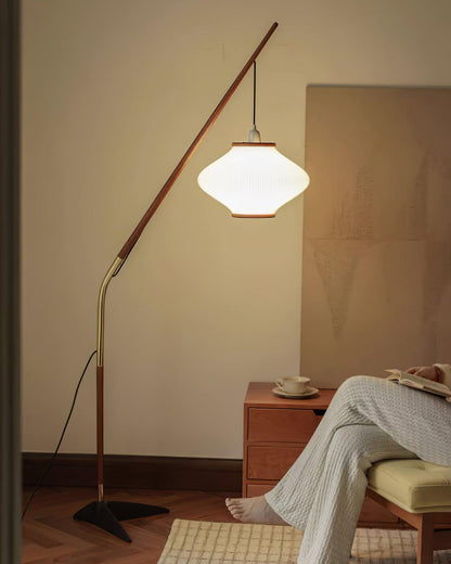 Matsusu Floor Lamp LED Brass Ash Wood Indoor Lighting