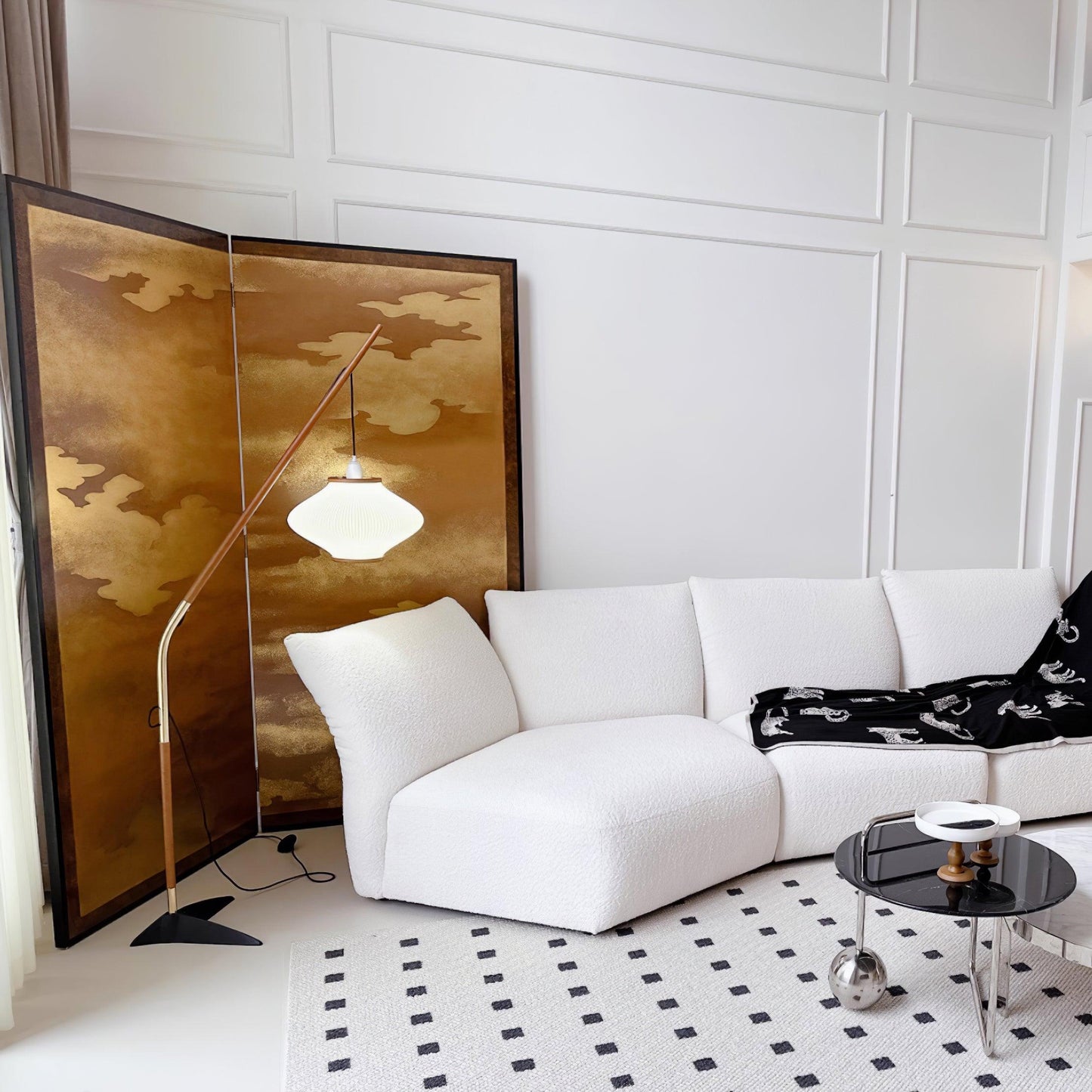 Matsusu Floor Lamp LED Brass Ash Wood Indoor Lighting